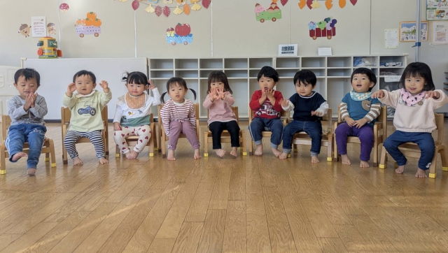 1歳児たまご組　お集まりって楽しいね！　　